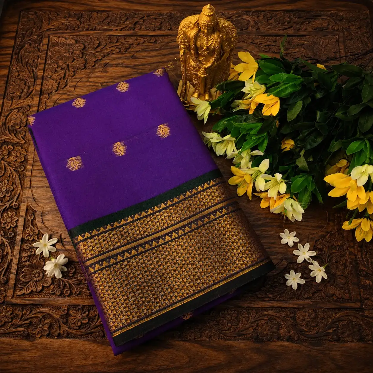 Paithani Chit Pallu Tower Butta Saree